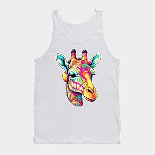 Giraffe in cool Graffiti Print Tank Top